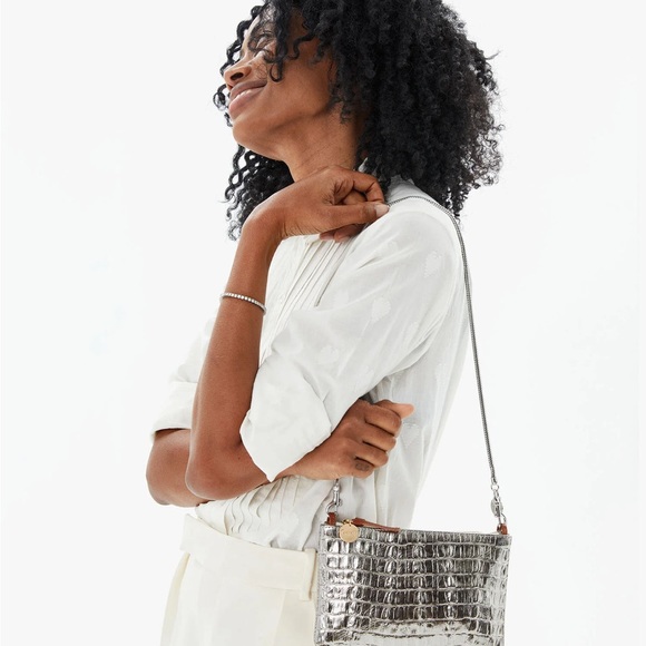 Clare V WALLET CLUTCH - SILVER METALLIC CROCO - Picture 2 of 6